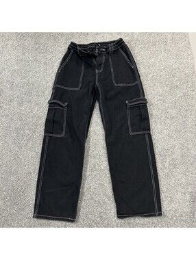 Fashion Nova Cargo Pants Relaxed Skate Fit Contrast Stitching